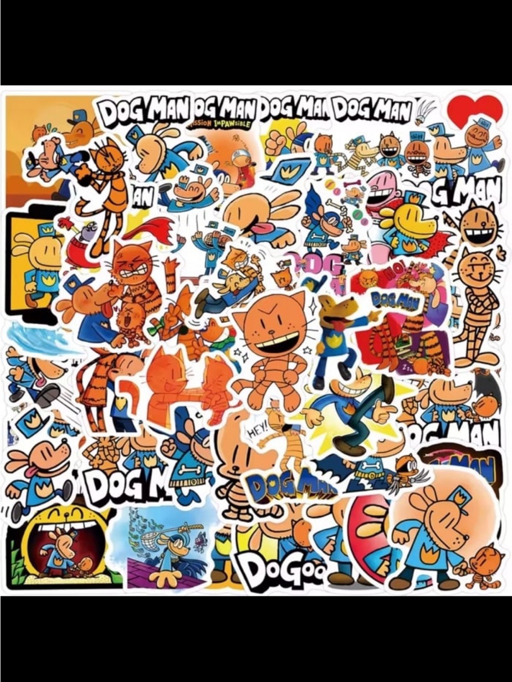Dogman Dav Pilkey Stickers, pack of 50